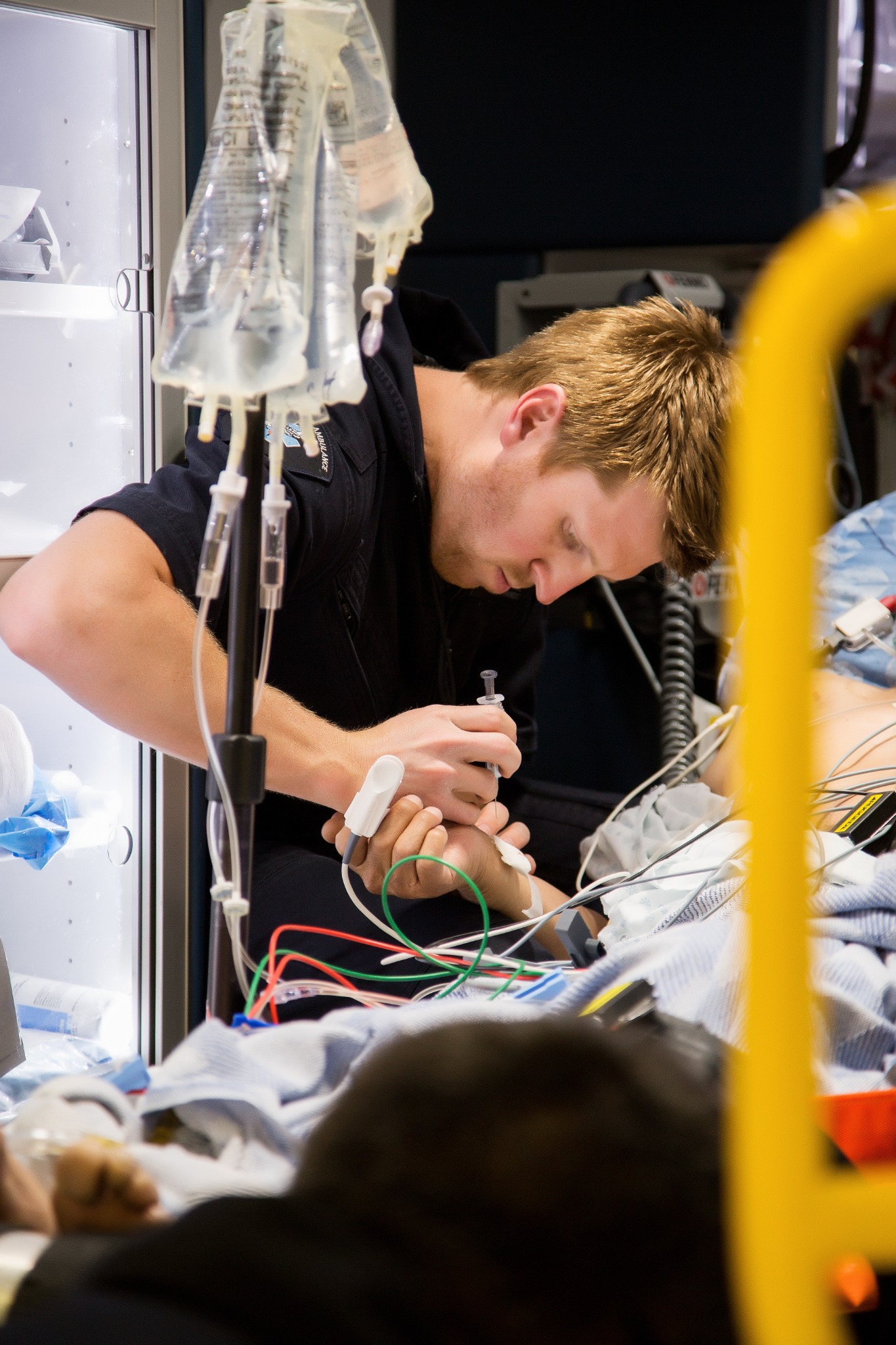 Dusty Myshrall providing frontline paramedic care